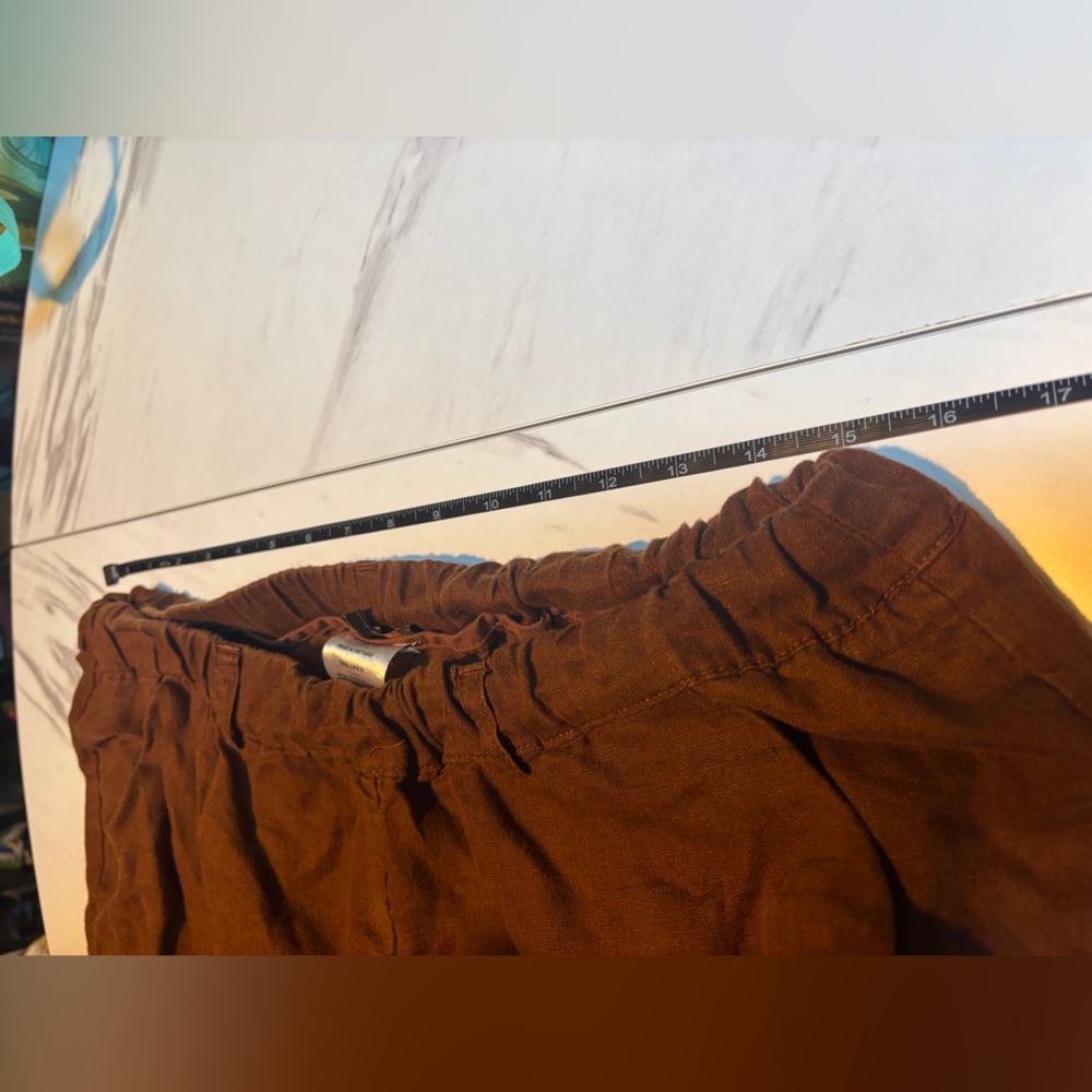 Quince 100% European Linen Pants Chocolate Brown - Picture 2 of 8